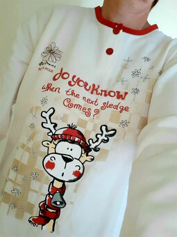 Relax oblečení / Teplé pyžamo se sobem - vel. L - 2