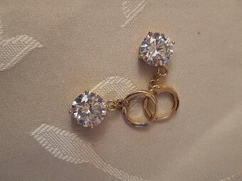 Luxusní visící pozlacené náušnice - 2