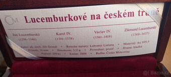 SADA MEDAILÍ LUCEMBURKOVÉ NA ČESKÉM TRŮNĚ , Au 999/12,4 g - 2