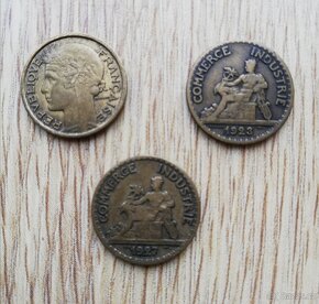 mince 50 centimes 1923, 1927, 1938, za ks - 2