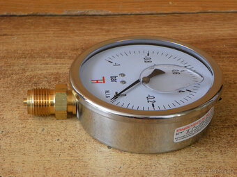 Vakuometr, měřič vakua plněný glycerinem -1 bar, 100 mm - 2