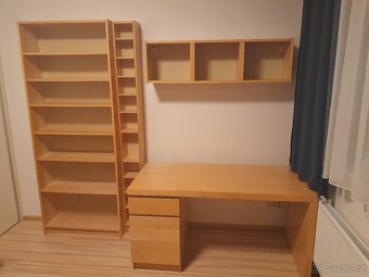 Knihovna+pořadač Bily- Ikea- dub - 2