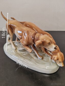Soška porcelánová "Psi na stopě" - 2