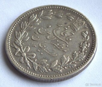 Persie,sultán Mozaffar ed-Dín Šáh Kádžár 1902,5000 denár, Ag - 2