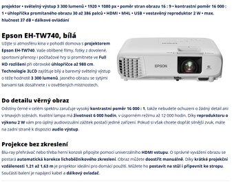 Ful HD projektor Epson EH-TW740 - 2