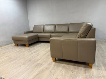 Sv. hnědá kožená sedací souprava - 2