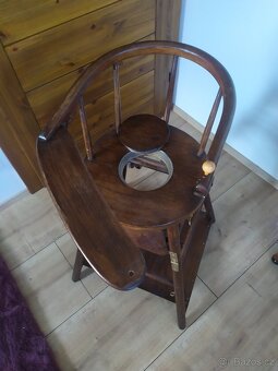 Dětská dřevěná židlička – retro, jídelní, rozkládací - 2