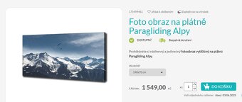 Foto obraz na plátně Paragliding Alpy 140x70 - 2