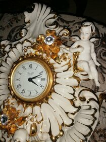 Starožitné luxusní barokní porcelánové Hodiny. Signováno 4x. - 2