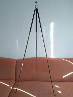 Starý mosazný stativ pro retro fotoaparát 134cm - 2