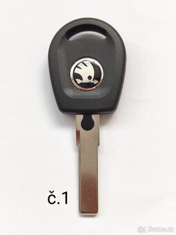 Klíč Škoda Volkswagen Audi Seat HU66 ID48 Klíč + 2x logo = - 2