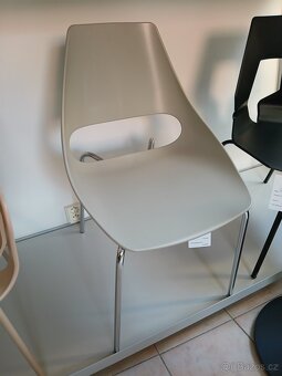 Židle Echo, světle šedá, nohy chrom - 2