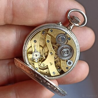 Starožitné celostříbrné pěkně kapesní dámské hodin - 2