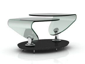 Skleněný stolek, otočný, značkový design - 2