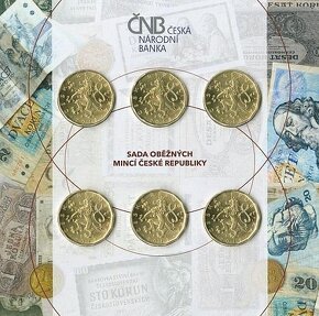 Sada 6 kusů oběžných mincí 2018 a 2019 - 20 Kč Rok měny - 2