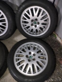 4ks alu disky orig. Škoda 5x100 r16 pneu 205/55 r16 6mm - 2