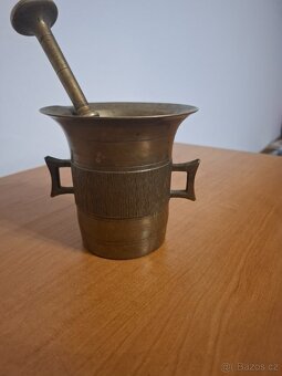 Starožitný mosazný hmoždíř - 2