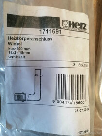 Koleno 16 mm s připojovací trubkou, lisovací HERZ - 2