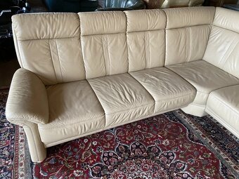 Luxusní rohová kožená sedací souprava, cappucino,1762 - 2