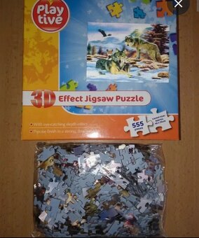Puzzle - Vlčí rodina s 3D efektem - 2