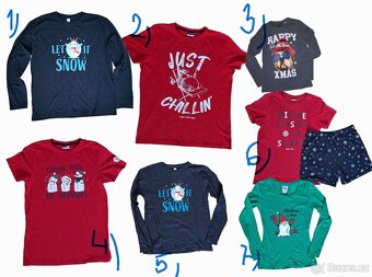 Vánoční bavlněná  trička a pyžamo - 2