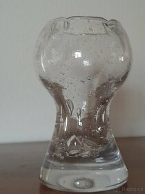 Retro foukaná váza z bublinkového skla - 2