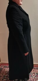 Dámský dlouhý flaušový kabát černý vel. 48 - 2