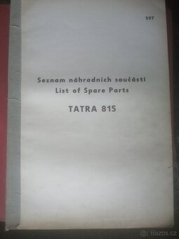Katalog náhradních dílů TATRA 815 č: 597 - 2