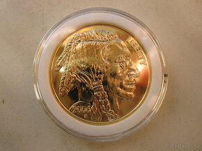 Mince Buffalo Indian Head $ 50. 24 karat Gold Coin. - 2