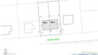 Zasíťovaný stavební pozemek 1004m2 pro 2 RD, 30 min od Prahy - 2