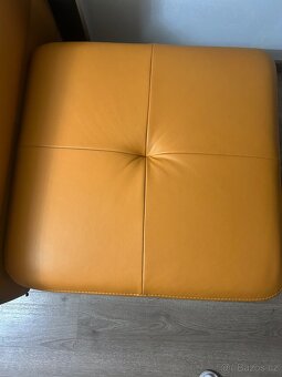 Novel TABURET, kůže, curry žlutá - 2