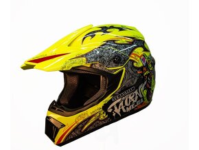 Dětská motocross helma Mejia - Žlutá - 2