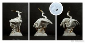 porcelánová soška značená volavka - 2