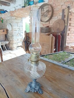 STAROŽITNÁ RUČNĚ FOUKANÁ PETROLEJKA - FRANCIE 1920 ART DECO - 2