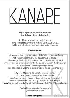 Obsluha kavárny / barista(ka) / kuchař(ka) - KANAPE - 2