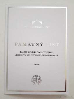 Pamätný list Fauna a flóra 3,33 euro - 2