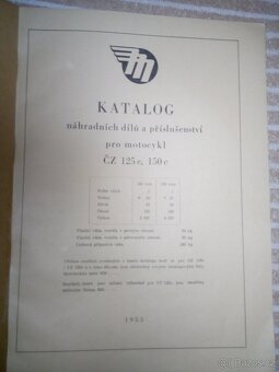 čz 125c,čz 150c-katalog náhradních dílů 1955 - 2