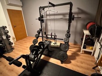 Multipress s horní a střední kladkou + 182kg závaží - 2