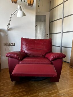 Otocne, polohovaci kreslo z prave kuze Ikea - 2