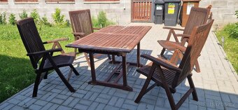 Skládací zahradní set – 4 židle + rozkládací stůl - 2