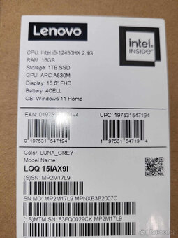 Lenovo LOQ 15IAX9I Luna Grey NOVÝ - 2