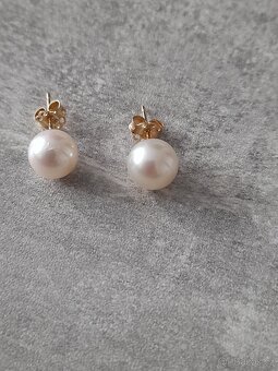 Dámské náušnice se sladkovodní perlou au585 14k - 2