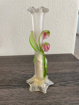 Raritní skleněná secesní vázička 19. století - 2
