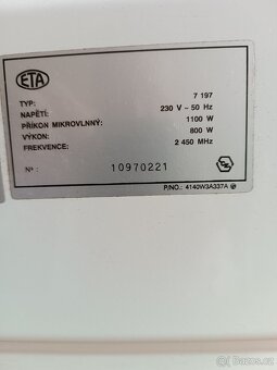 Prodám mikrovlnnou troubou ETA. - 2