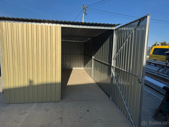 Akční Prvni jakost, plechova garáž 3x5m. Zlatá barva. - 2