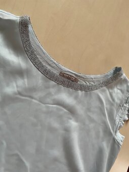 Světle modrý top se stříbrným lemem, vel S, Orsay - 2