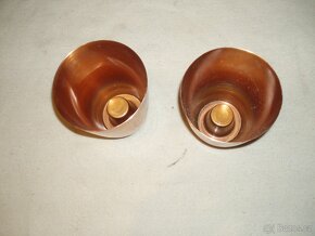 2 x měděný kryt na květináče výška 17 cm,průměr horní 12,5 c - 2