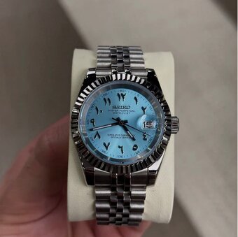 Seiko mod DateJust Arabic blue - 2