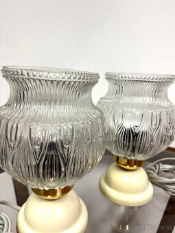 Stolní lampičky – lisované sklo, Československo, 70. léta - 2