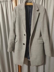 Pánský šedý kabát Burton Menswear London, velikost S - 2